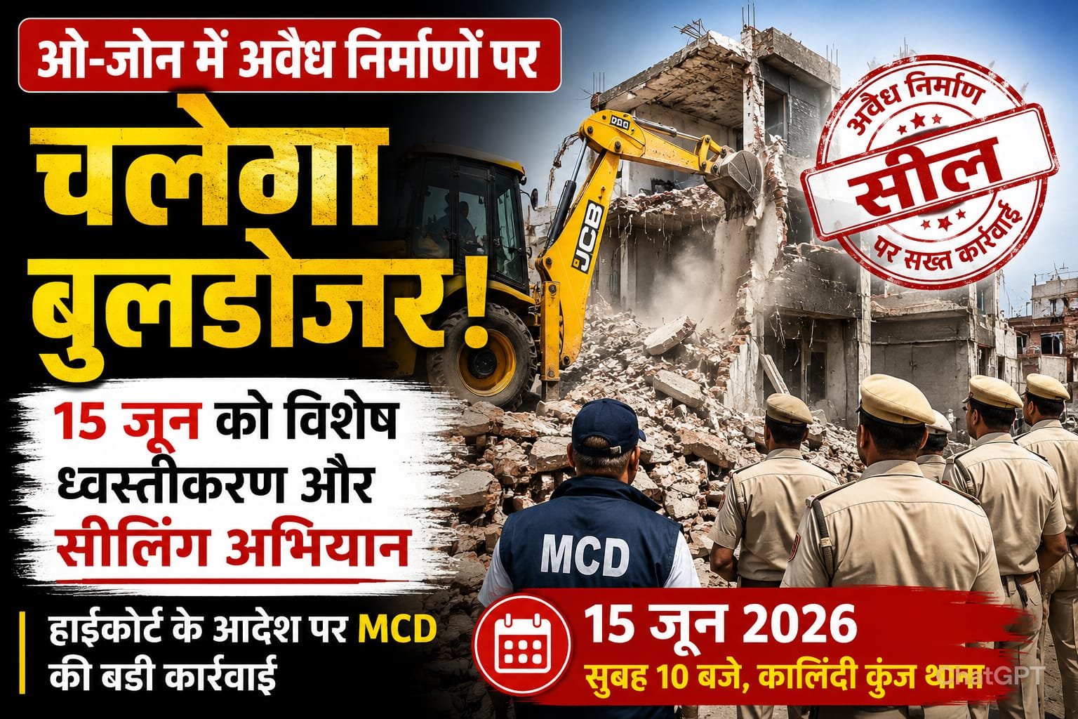 MCD Launches Major Crackdown on Illegal Constructions in the O-Zone